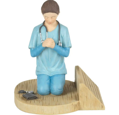 Nurse's Prayer, Kneeling in Uniform 4.5 x 5.5 Resin Stone Tabletop Figuriner29_14:57