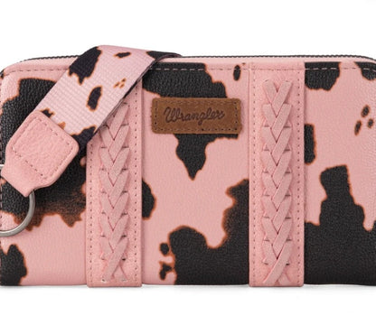 Wrangler Cow Print Wallet - Pink