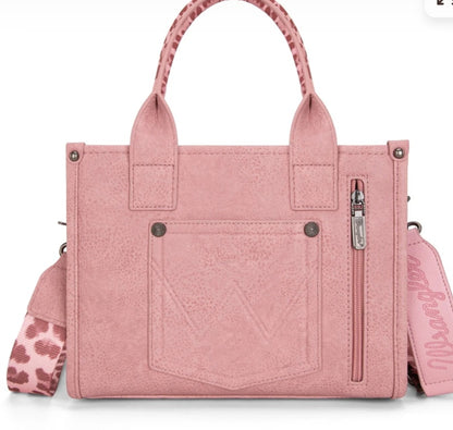 Wrangler Leopard Print Concealed Carry Tote/Crossbody - Pink