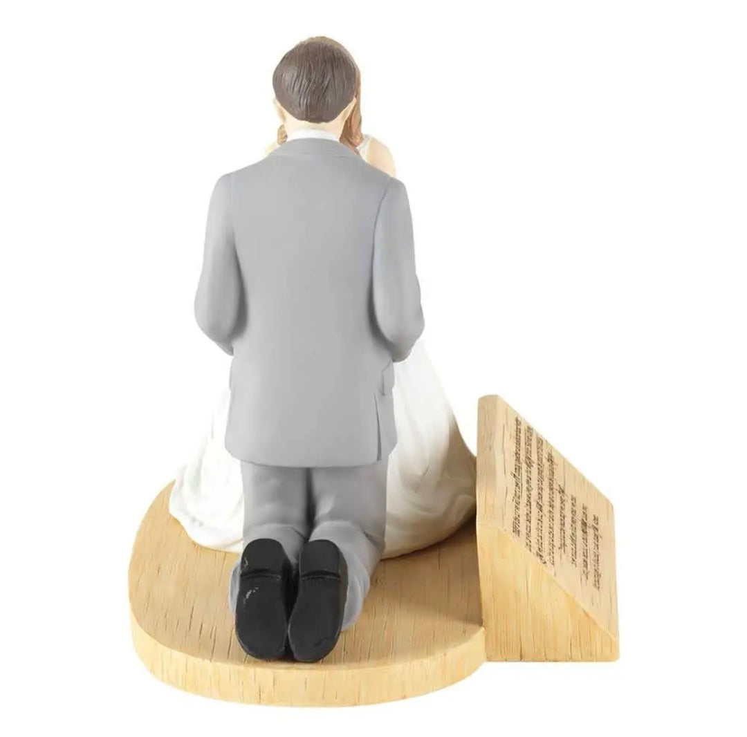 Hear Our Prayer Kneeling Bride & Groom 5 x 5.5 Resin Stone Tabletop Figurine