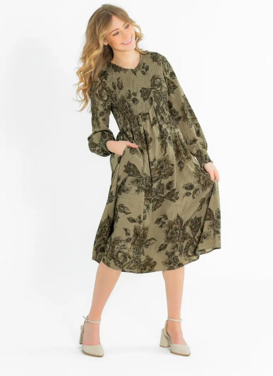 Aleeyah Smocked Midi Dress