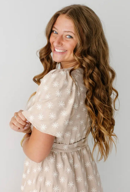 Ramona Embroidered Flower Midi Dress