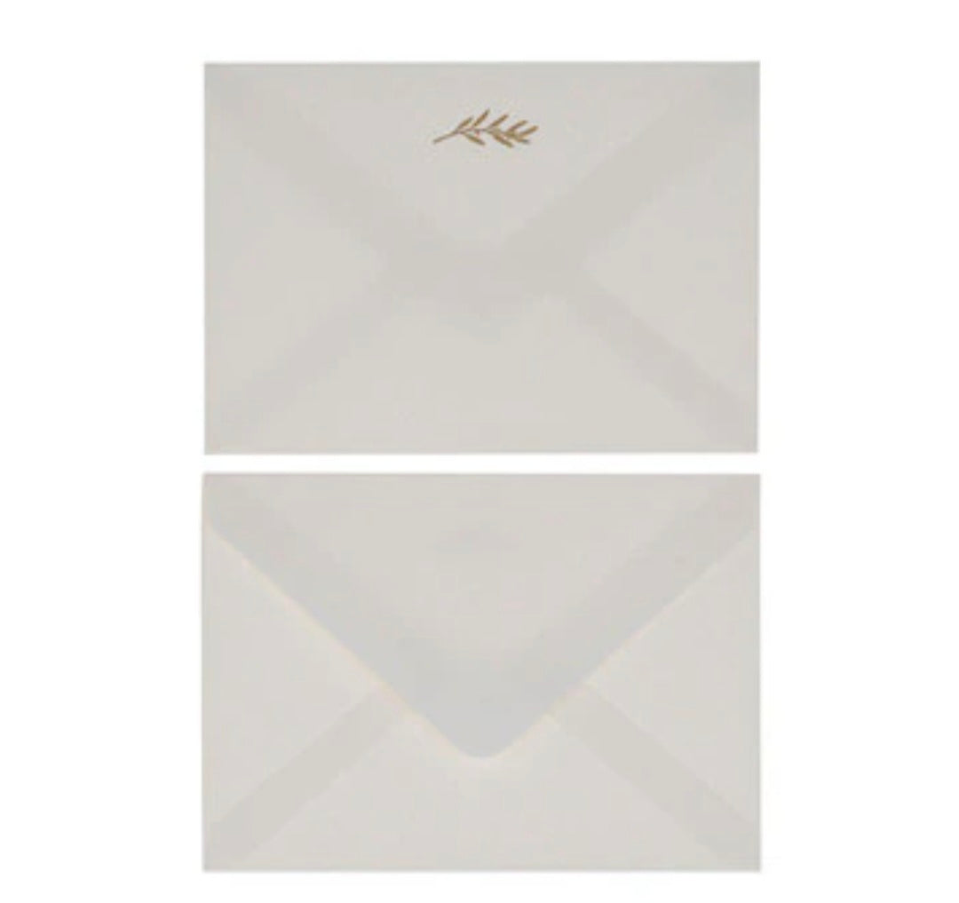 Merry Christmas Golden Pine Branch Boxed Card Set