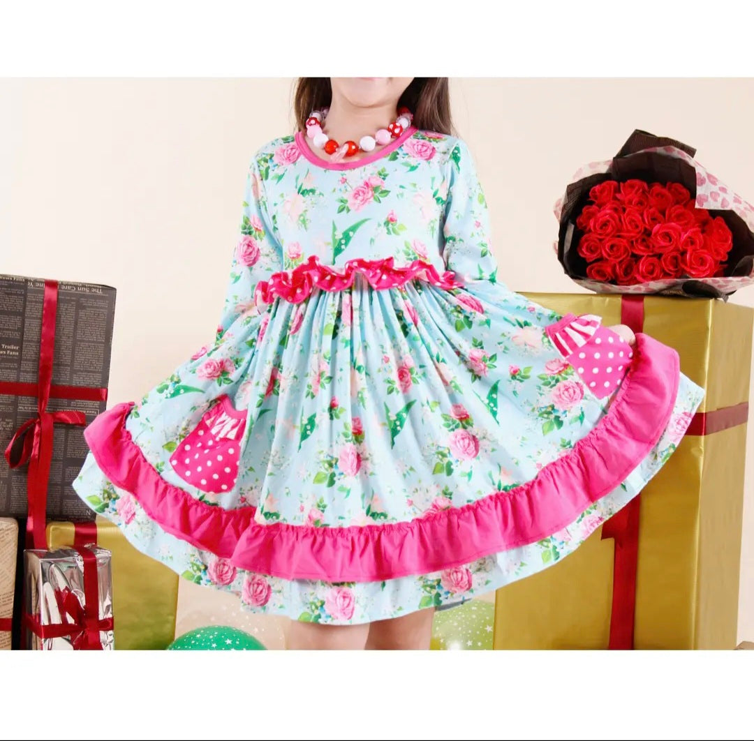 Girls Spring Floral Dress