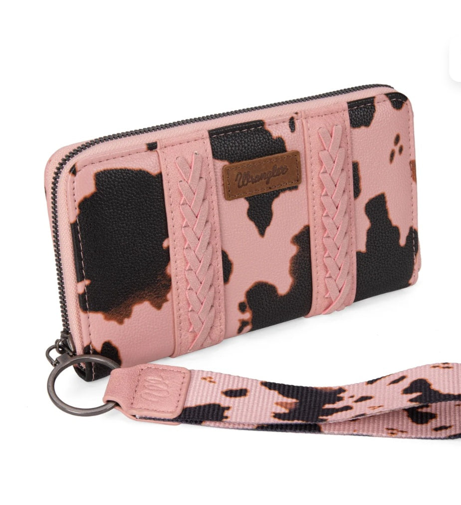 Wrangler Cow Print Wallet - Pink