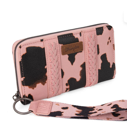 Wrangler Cow Print Wallet - Pink