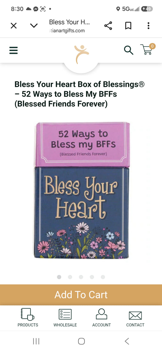 Bless Your Heart Box of Blessings – 52 Ways to Bless My BFFs (Blessed Friends Forever)