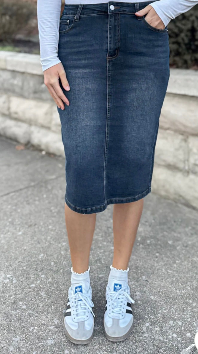 The Haven in Dark Indigo skirt