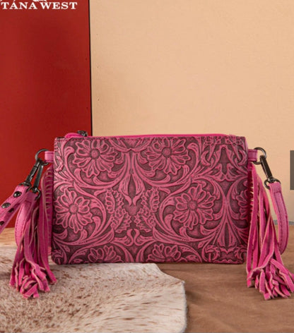Montana West Tooled Collection Clutch/Crossbody