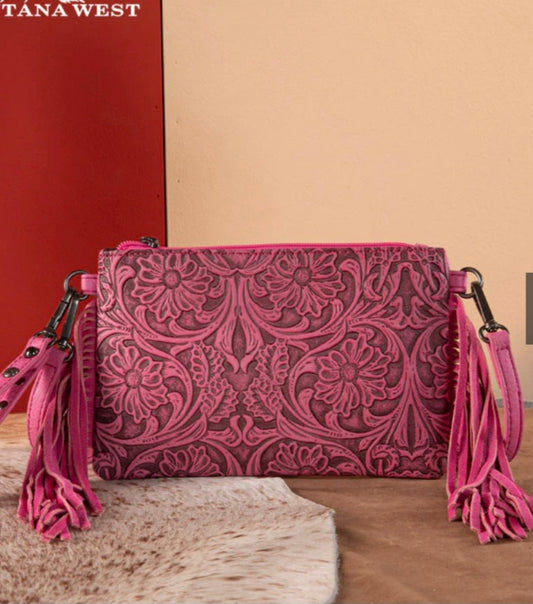 Montana West Tooled Collection Clutch/Crossbody
