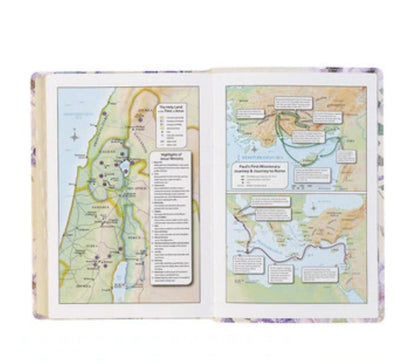 Lavender Floral Faux Leather Giant Print Full-size King James Version Bible with Thumb Index