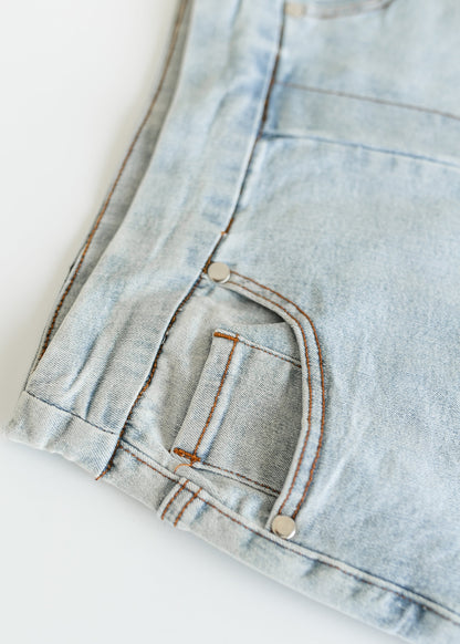 Sandra Light Wash Denim Midi Skirt